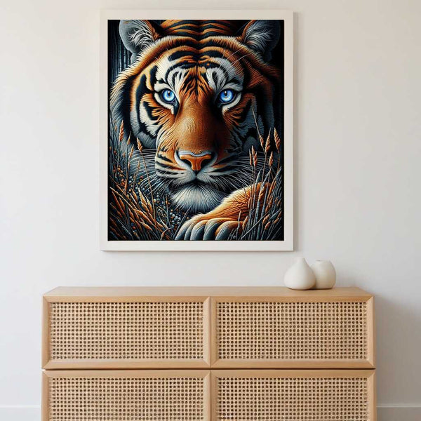 Tiger on the lookout — Diamond Painting Kit, product view 2