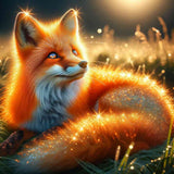 A Fox's Sparkling Dreams — Diamond Painting Kit design