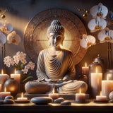 Buddha and Candles — Diamond Painting Kit design