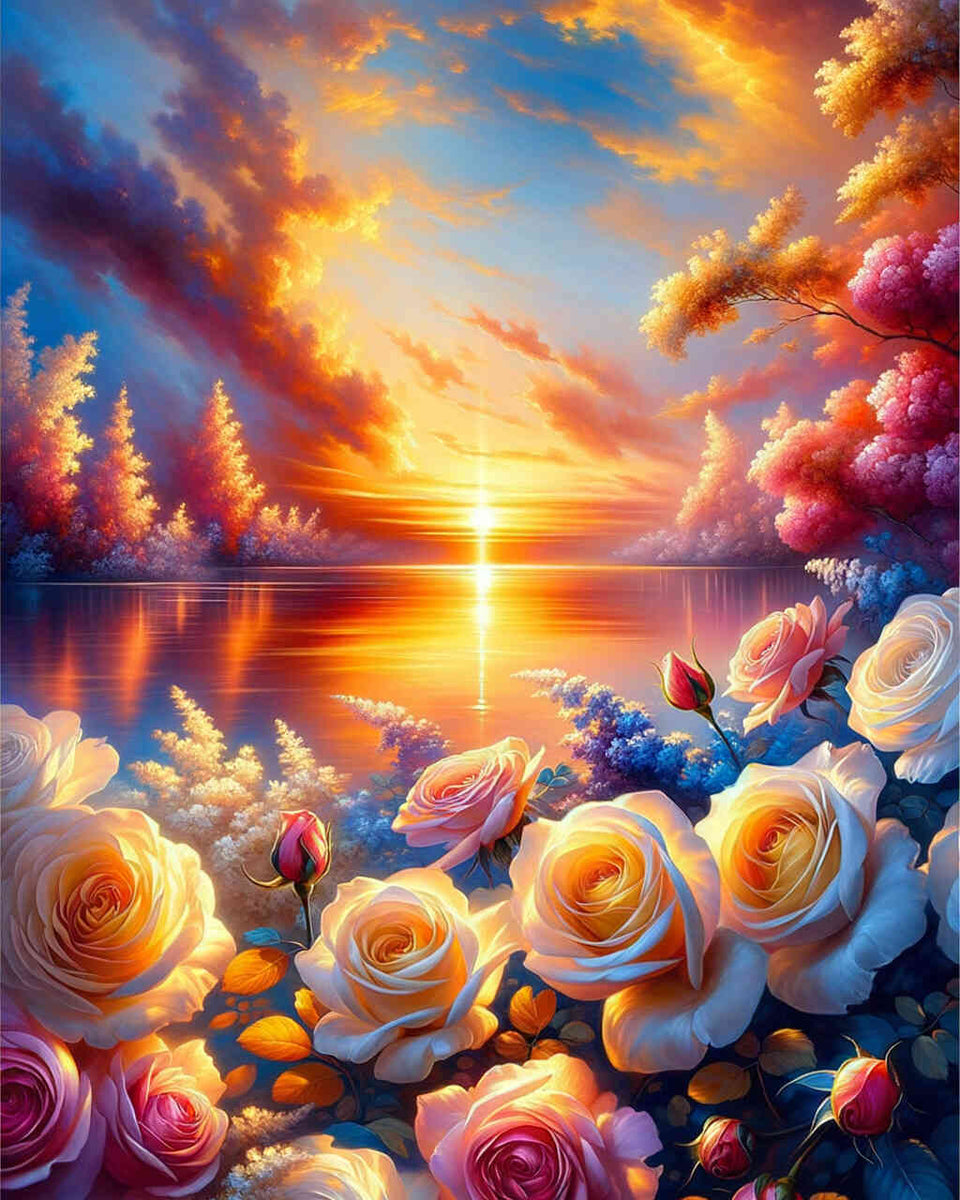 Rose Island Sunset — Diamond Painting Kit design
