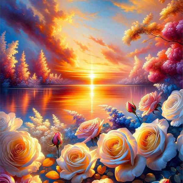 Rose Island Sunset — Diamond Painting Kit design