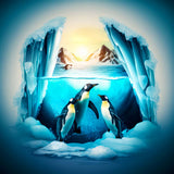 Penguins under water — Diamond Painting Kit design