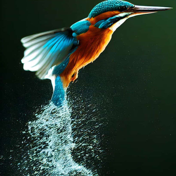 Kingfisher out of the water — Diamond Painting Kit design