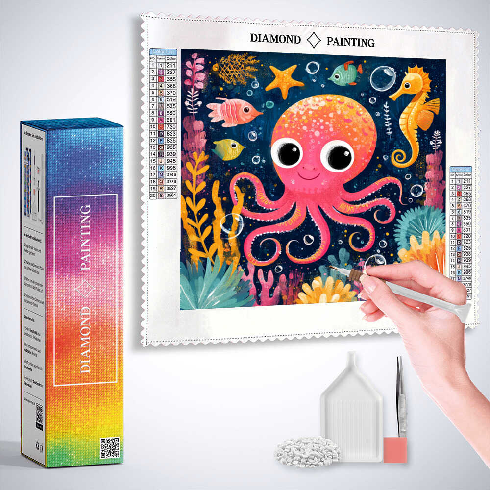 The Happy Little Octopus — Diamond Painting Kit, product view 3
