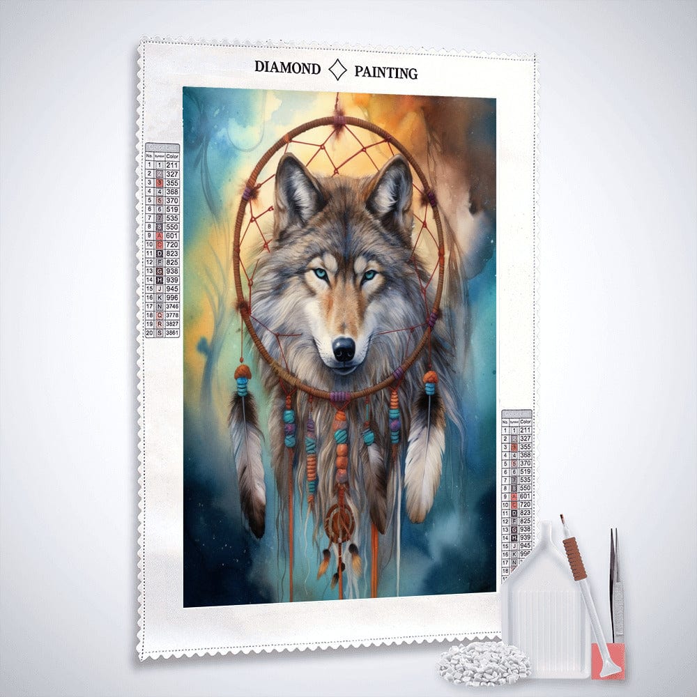 Mystic Wolf, Dreamcatcher — Diamond Painting Kit, product view 2