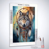 Mystic Wolf, Dreamcatcher — Diamond Painting Kit, product view 2