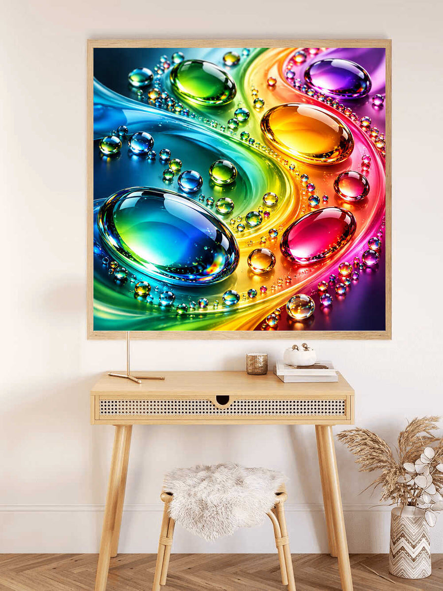Colorful raindrops — AB Diamond Painting Kit, product view 2