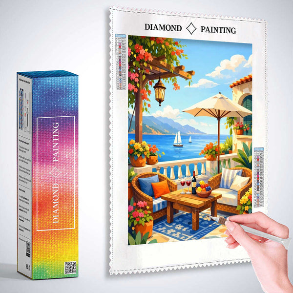 Abstract Mediterranean Summer — Diamond Painting Kit, product view 3