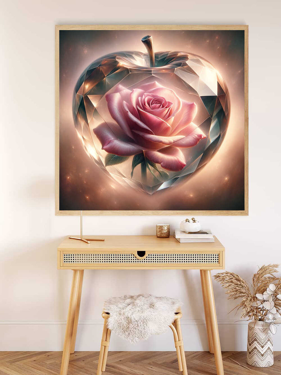 Glass apple pink rose — Diamond Painting Kit, product view 2