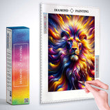 Lion play of colors — Diamond Painting Kit, product view 3