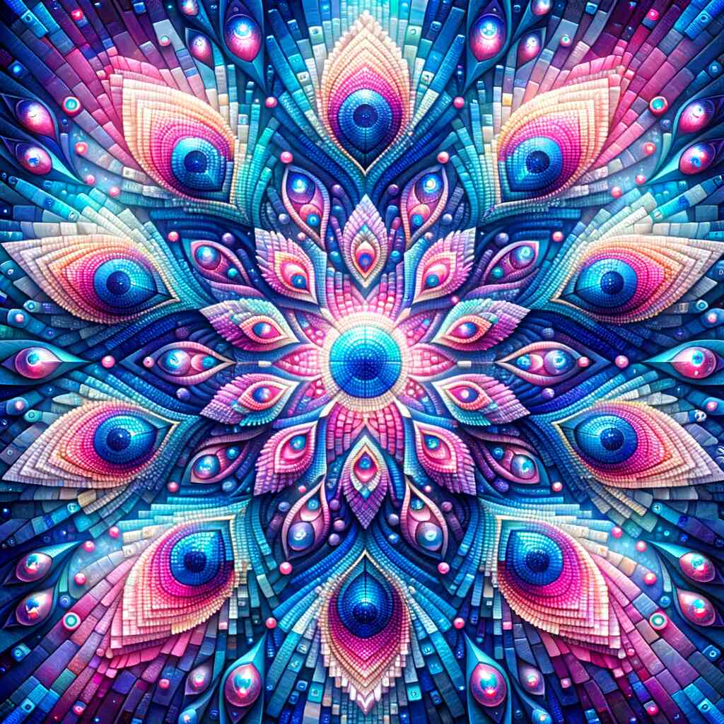 Mosaic Peacock Eyes — Diamond Painting Kit design
