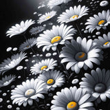 Daisies, Black and White — Diamond Painting Kit design