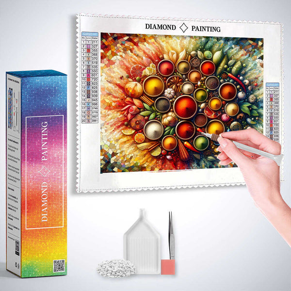 Mixed Spice Bowls — Diamond Painting Kit, product view 3