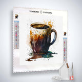 Coffee cup in front of white — Diamond Painting Kit, product view 2