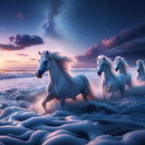 White Horses by the Sea — Diamond Painting Kit design