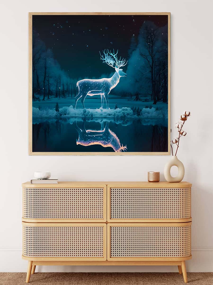 White Deer — Diamond Painting Kit, product view 4