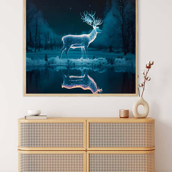 White Deer — Diamond Painting Kit, product view 4