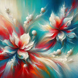 Abstract flowers, colorful — Diamond Painting Kit design