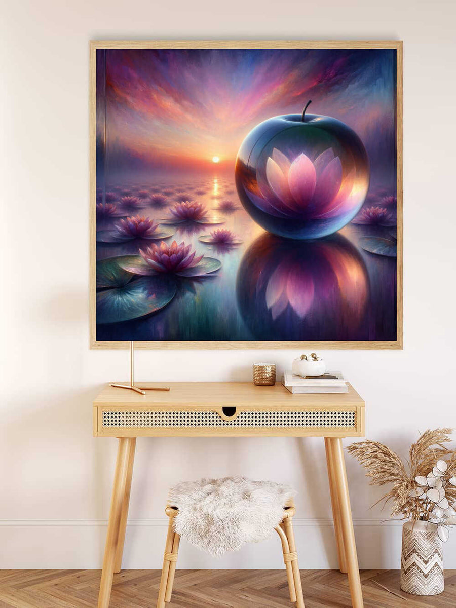 Glass apple water lilies in the sea — Diamond Painting Kit, product view 2