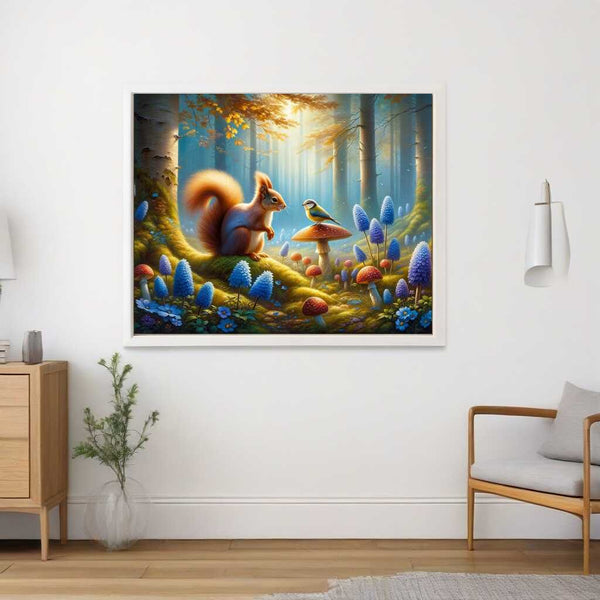 Squirrel and Bird — Diamond Painting Kit, product view 2