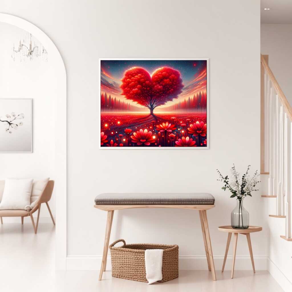 The Red Heart Tree — Diamond Painting Kit, product view 2