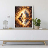 Goldenretriver, Wolf, Mirror image — Diamond Painting Kit, product view 2