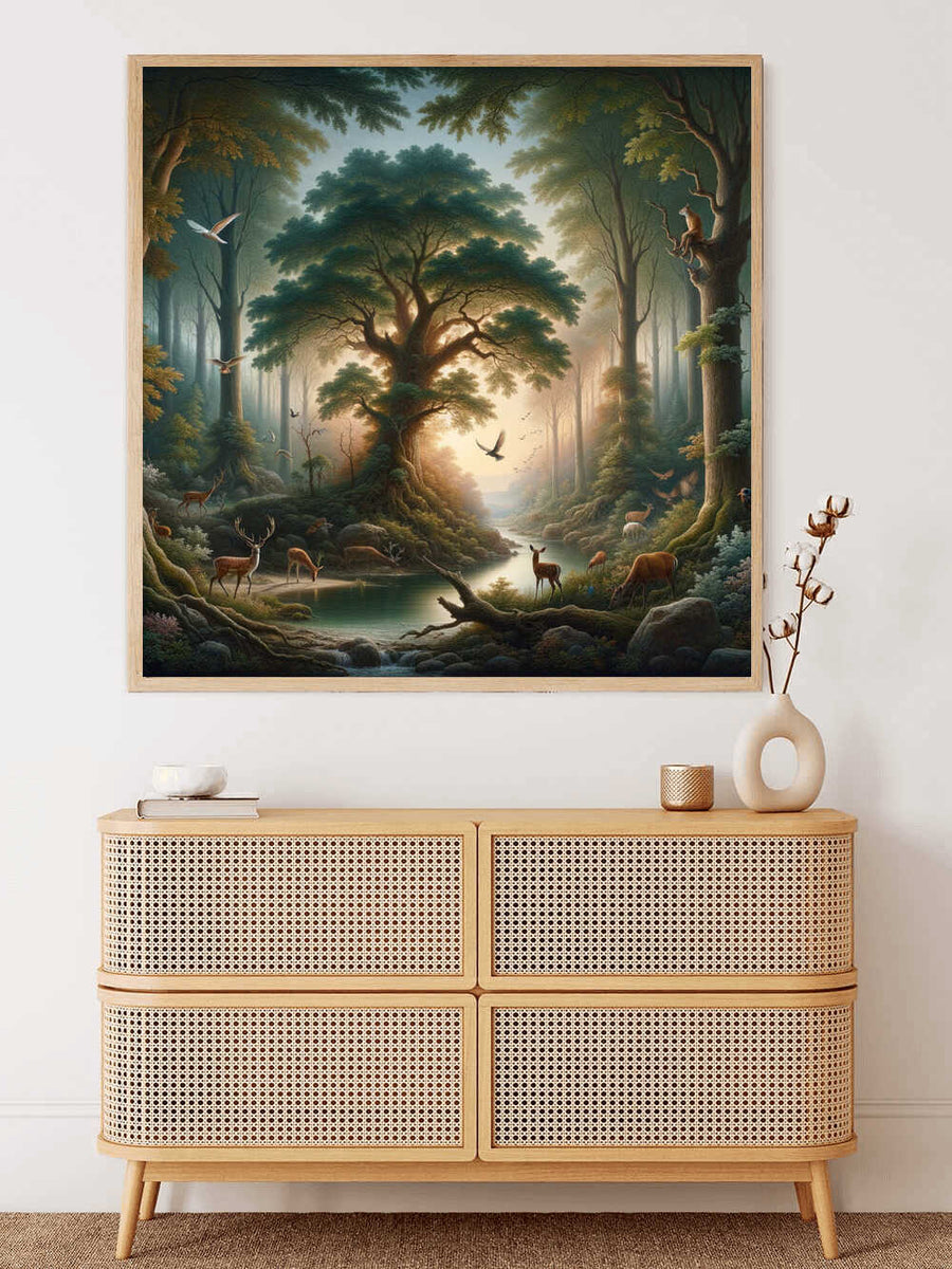 Morning light in an enchanted forest — Diamond Painting Kit, product view 2