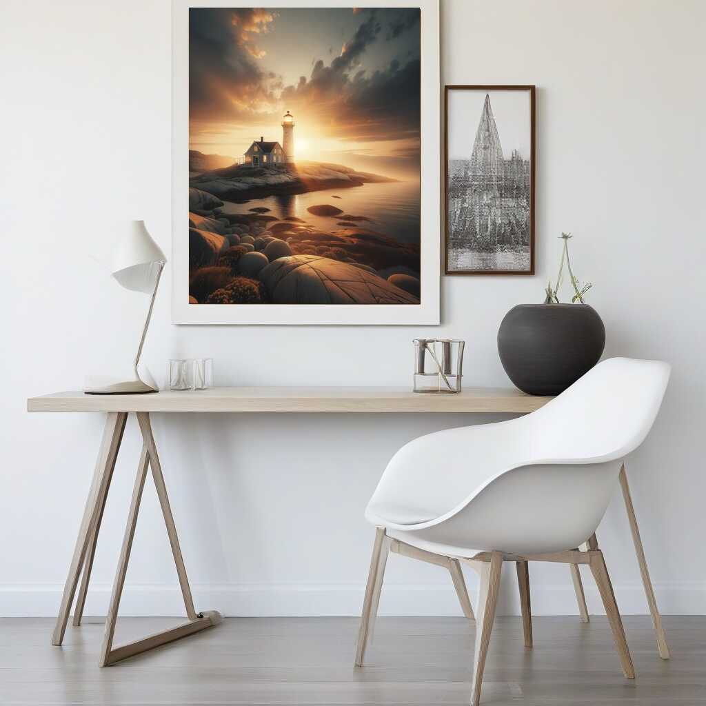 Lighthouse with house — Diamond Painting Kit, product view 2