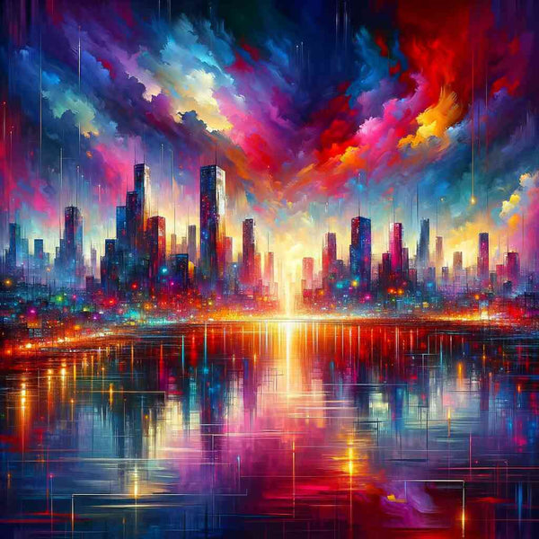 Abstract city, skyline — AB Diamond Painting Kit design