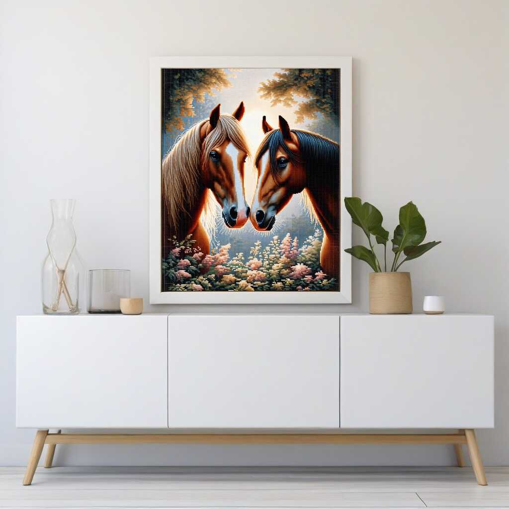 Romantic horse love — Diamond Painting Kit, product view 2