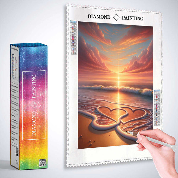 Two hearts on the beach — Diamond Painting Kit, product view 3