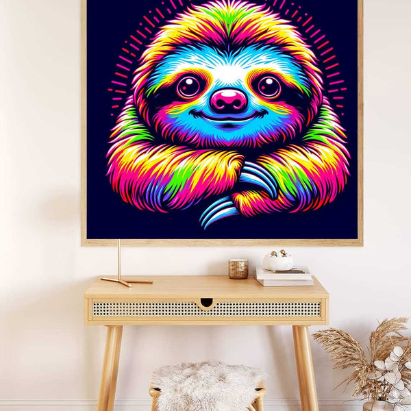 The Colorful Sloth — Diamond Painting Kit, product view 2