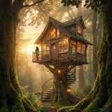 The Enchanted Treehouse (DP-8028) — Diamond Painting Kit design