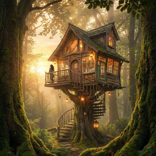 The Enchanted Treehouse (DP-8028) — Diamond Painting Kit design