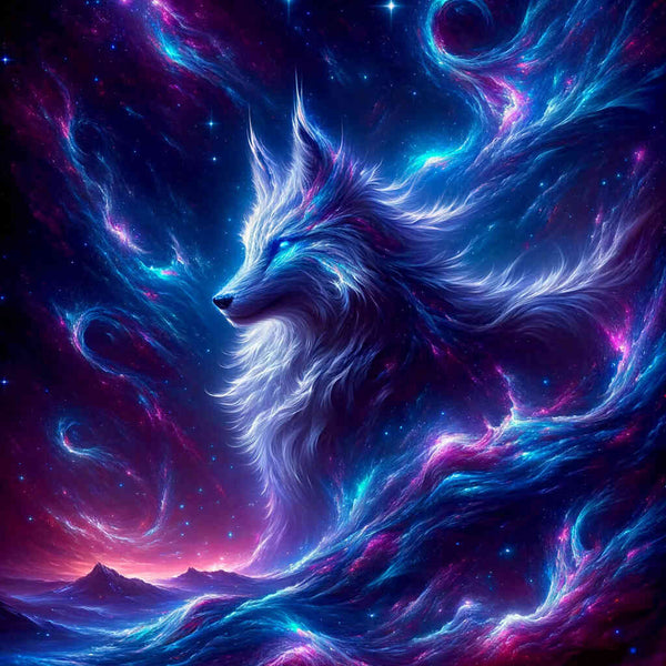 Glowing Wolf — Diamond Painting Kit design