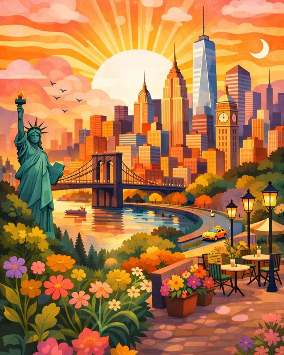 Sunrise over Manhattan — Diamond Painting Kit design