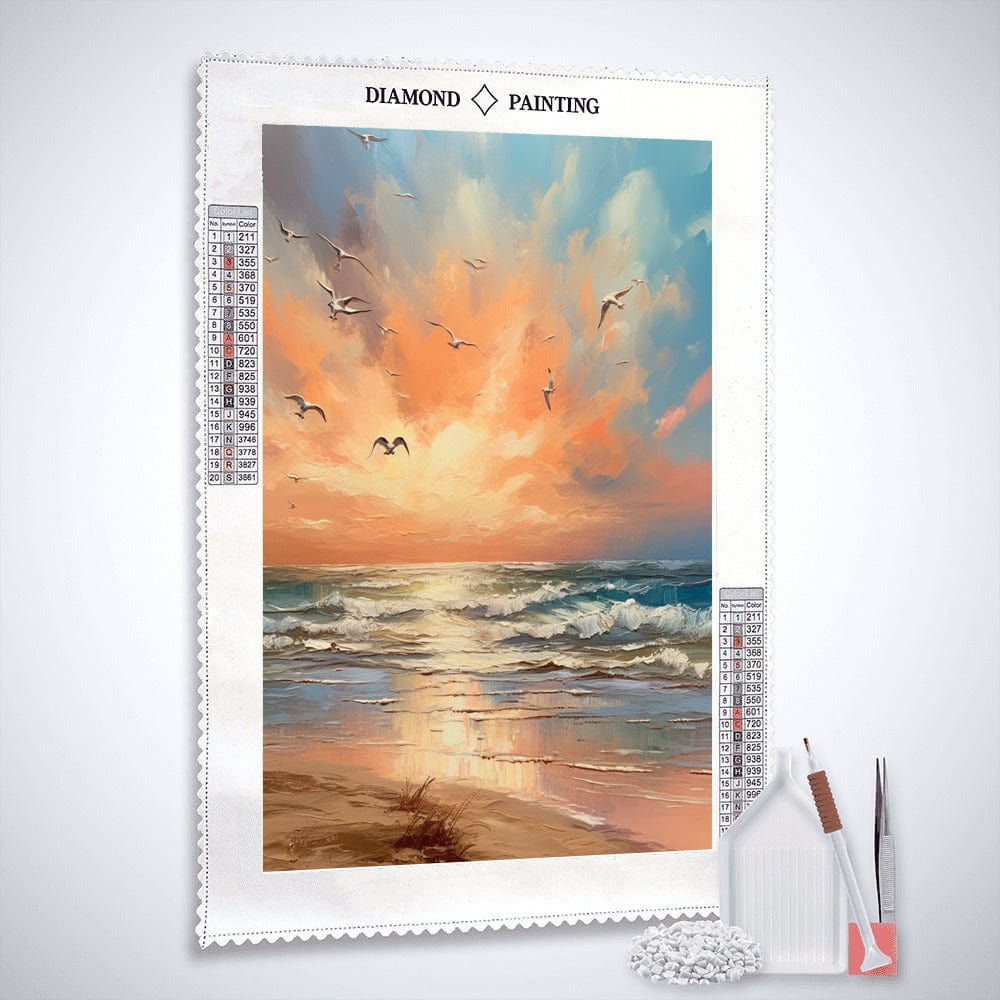 Evening mood by the sea — Diamond Painting Kit, product view 2