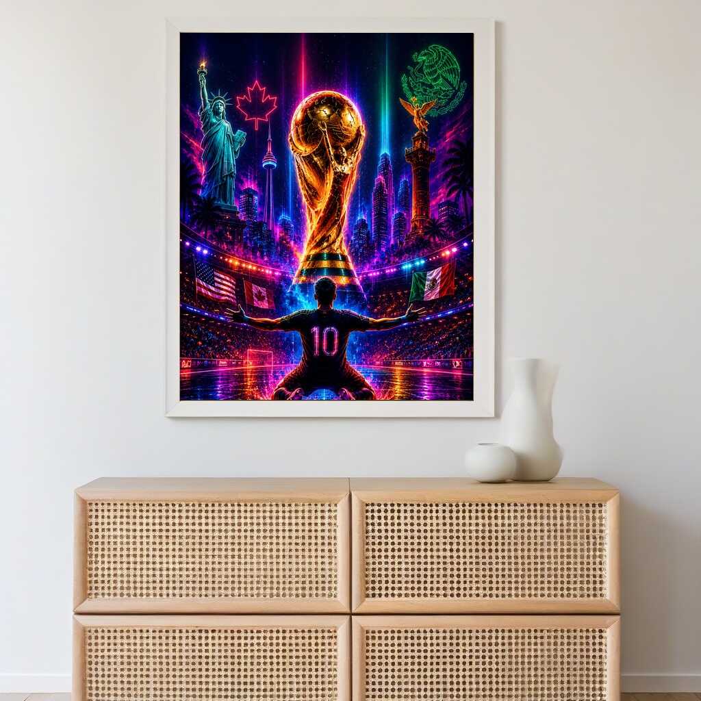 Soccer in Neon Lights — Diamond Painting Kit, product view 2