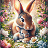 Hare mother and child — Diamond Painting Kit design
