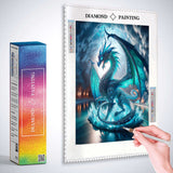 Blue turquoise dragon — Diamond Painting Kit, product view 3