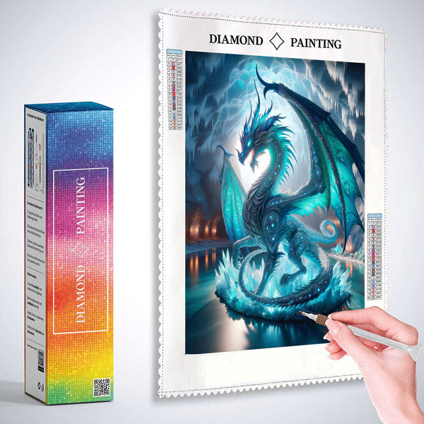 Blue turquoise dragon — Diamond Painting Kit, product view 3