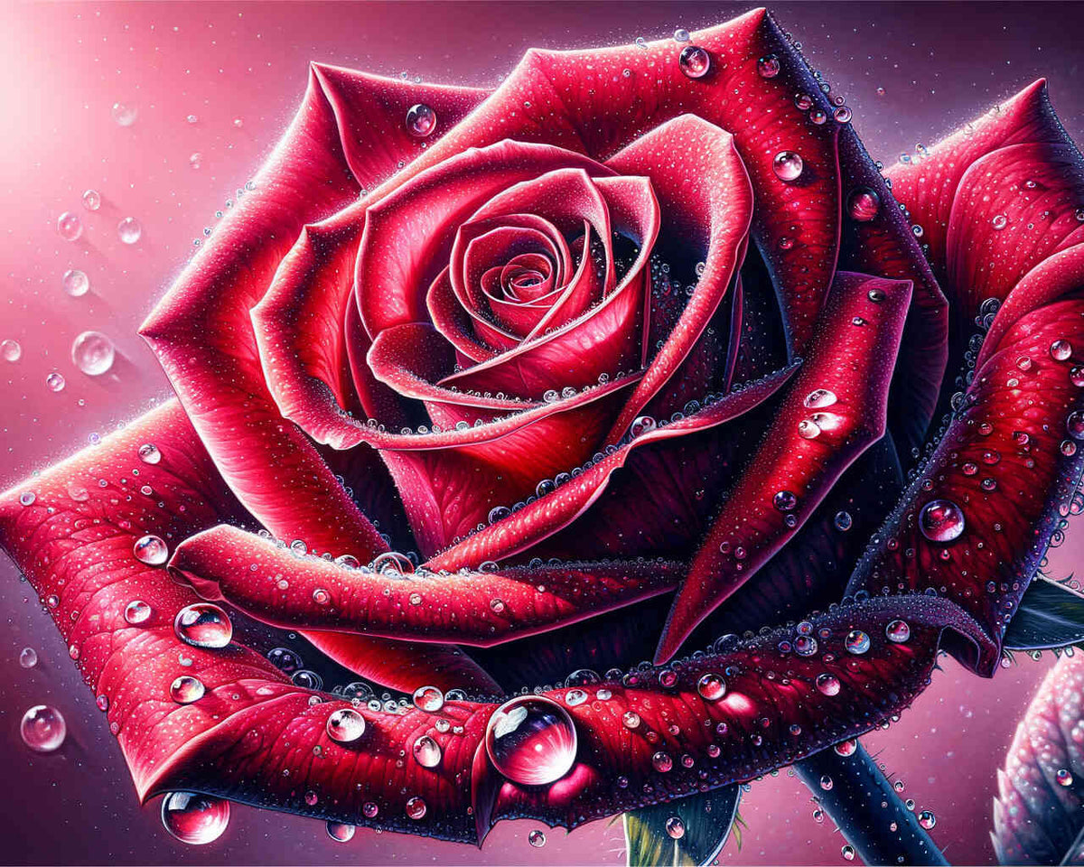 Red Rose Close-Up — Diamond Painting Kit design