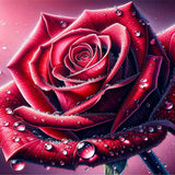 Red Rose Close-Up — Diamond Painting Kit design