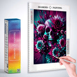 Colorful flowers and skull — Diamond Painting Kit, product view 3