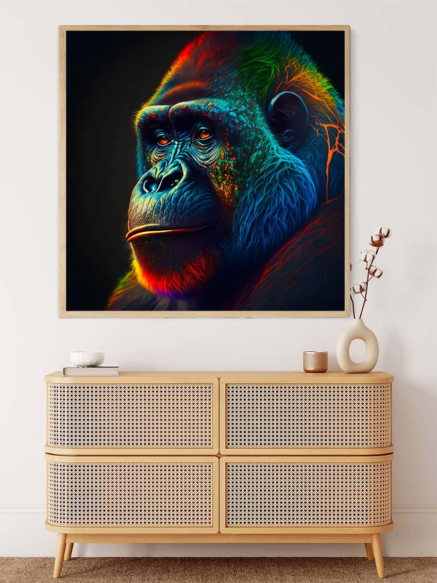 Gorilla Pensive — AB Diamond Painting Kit, product view 3
