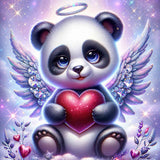 Panda pendant with heart — Diamond Painting Kit design