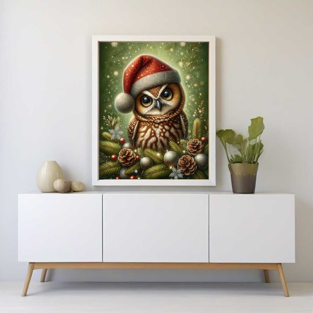 Christmas Owl — Diamond Painting Kit, product view 2