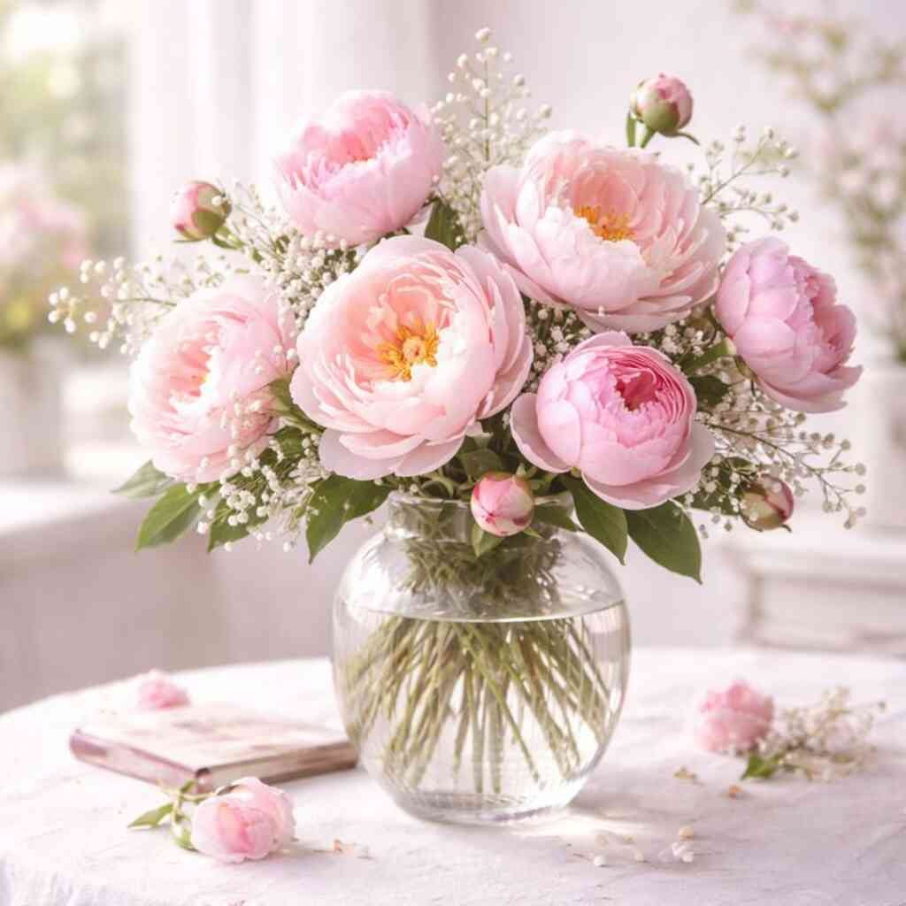Pastel Peony Romance — Diamond Painting Kit design