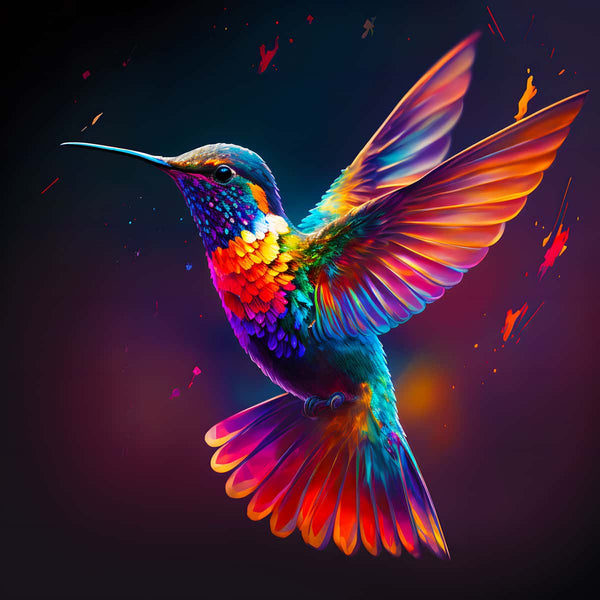 Flying Hummingbird Colored — AB Diamond Painting Kit design