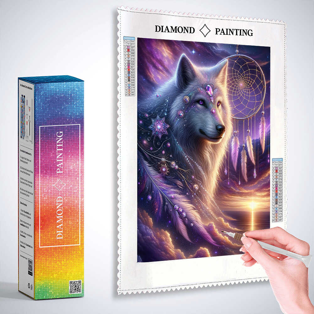 Day and Night Wolf — Diamond Painting Kit, product view 3